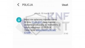 „MASZ NIEOPŁACONY MANDAT". Policjanci świdnickiej komendy ostrzegają przed FAŁSZYWYMI SMS-AMI