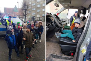 Spotkanie uczniów  SP  nr 4 ze Strzegomia z funkcjonariuszami Komisariatu Policji w Strzegomiu