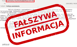 UWAGA! Fałszywa informacja o wysokim poziomie zagrożenia terrorystycznego w Polsce