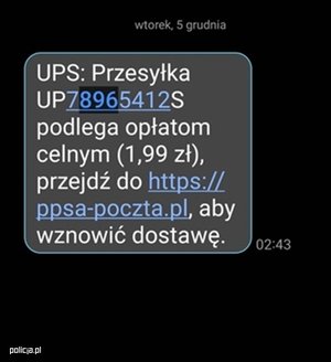 Uważaj na SMS’y dotyczące rzekomych dopłat do przesyłek kurierskich lub zmiany danych adresowych dotyczących przesyłki