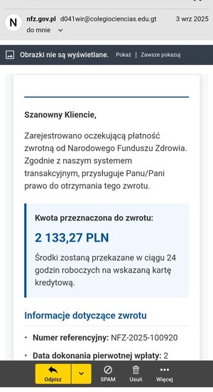 Uwaga – nowy wariant oszustwa! Fałszywe maile w imieniu NFZ