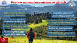 POSTAW NA BEZPIECZEŃSTWO W GÓRACH plakat