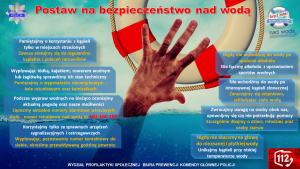 POSTAW NA BEZPIECZEŃSTWO NAD WODĄ plakat